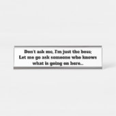 おもしろいボスことわざデスクトップ表示名プレート デスクネームプレート (正面)