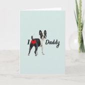 おもしろいボストンテリアのペット犬の肛門からお父さんの日 サンキューカード (正面)