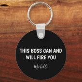 おもしろいボスパーソナライズされた キーホルダー (正面)