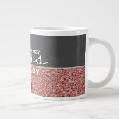 おもしろいボスレディバラ金ゴールドピンクグリッター名 ジャンボコーヒーマグカップ (右)