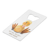 おもしろいボトルオープナーハッピーダック – カスタム文字 クレジットカード栓抜き (裏面アングル)