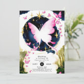 おもしろいボホバタフライ誕生日 招待状 (スタンド正面)