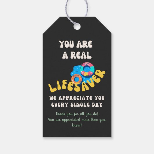 おもしろいボランティア社員の皆様への感謝 ギフトタグ (正面)