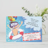 おもしろいボーイズプールパーティの招待状 招待状 (スタンド正面)