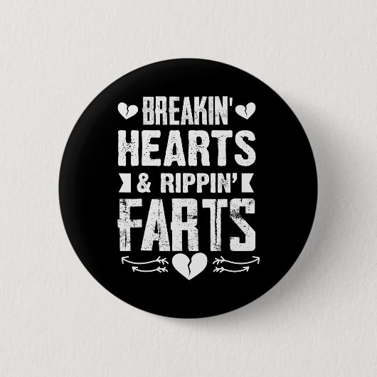 おもしろいボーイズValentine - Breakin'ハートRippin'Farts 缶バッジ (正面)