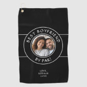 おもしろいボーイフレンドBy Parフォトモダン白黒 ゴルフタオル (正面)