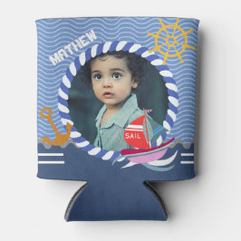 おもしろいボーツフォトブルークーラーボックス 缶クーラー