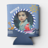 おもしろいボーツフォトブルークーラーボックス 缶クーラー (裏面)