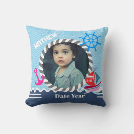 おもしろいボーツブルーネイビーフォト装飾用クッション クッション