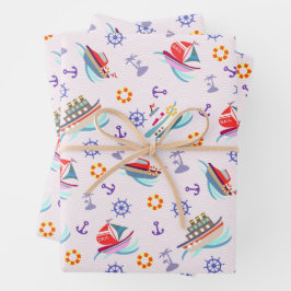 おもしろいボーツホワイトラッピング紙 ラッピングペーパーシート