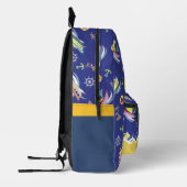 おもしろいボートブループリントカットソーバッグ プリントバックパック (左)