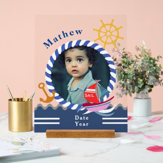 おもしろいボート写真の透明 アクリルサイン (ウェディング)