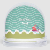 おもしろいボート写真アクアグリーン (裏面)