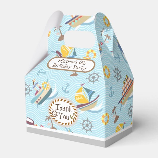 おもしろいボート青い好意ボックス フェイバーボックス (正面サイド)