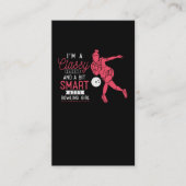 おもしろいボーリングガールウィッティボウリングをする人、 クリケットの投手ユーモア 名刺 (正面)