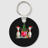 おもしろいボーリングクリスマスサンタハットクリスマスボーリング恋人 キーホルダー (正面)