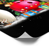 おもしろいボーリングクリスマスサンタハットクリスマスボーリング恋人 ポスター (角)