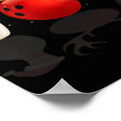 おもしろいボーリングクリスマスサンタハットクリスマスライトギフト ポスター (角)