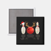 おもしろいボーリングクリスマスサンタハットクリスマスライトギフト マグネット (正面/裏面)