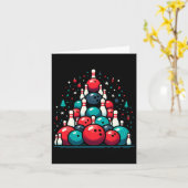 おもしろいボーリングクリスマスツリー女子男性へボウリングをする人、 クリケットの投手 カード (黄色い花)