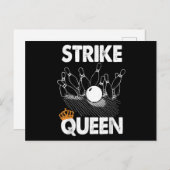 おもしろいボーリングストライククイーンティーシャツメンズウィメンズ インビテーションポストカード (正面/裏面)