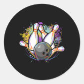 おもしろいボーリングチーム – ボウリングをする人、 クリケットの投手ボーリング ラウンドシール (正面)