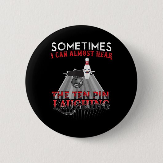 おもしろいボーリングテンピンデザイン 缶バッジ (正面)