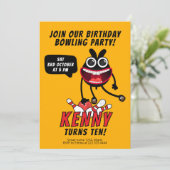 おもしろいボーリングバッシュ誕生日パーティー 招待状 (スタンド正面)