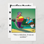 おもしろいボーリングパーティの招待状 招待状 (正面/裏面)