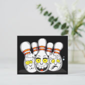 おもしろいボーリングピン、スポーツ ポストカード (スタンド正面)