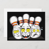 おもしろいボーリングピン、スポーツ ポストカード (正面/裏面)