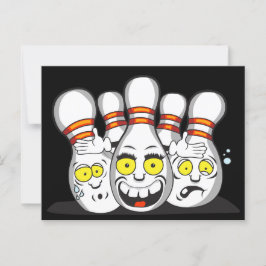 おもしろいボーリングピン、スポーツ ポストカード