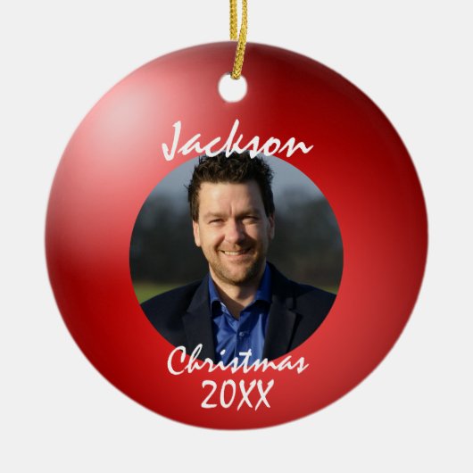 おもしろいボーリングボールクリスマスセラミックオーナメント セラミックオーナメント (正面)