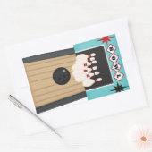 おもしろいボーリングレーンスポーツステッカー 長方形シール (封筒)