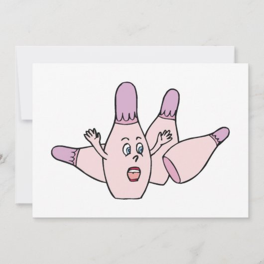 おもしろいボーリング招待状パーティー 招待状 (正面)