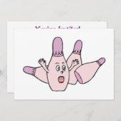 おもしろいボーリング招待状パーティー 招待状 (正面/裏面)