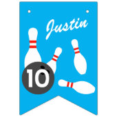 おもしろいボーリング誕生会お祝いカスタム バンティングフラッグ (第1の旗)