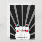 おもしろいボーリング誕生日パーティーへの招待 招待状 (裏面)