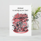 おもしろいボーリング誕生日パーティーキャラクター 招待状 (スタンド正面)