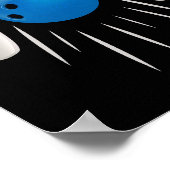 おもしろいボーリング-ボウリングをする人、 クリケットの投手 ポスター (角)