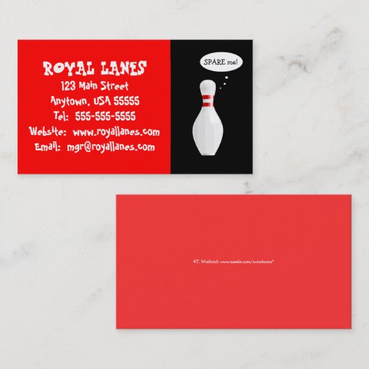 おもしろいボーリング 名刺 (正面/裏面)