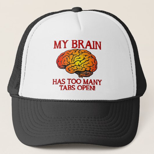 おもしろいボールキャップ Funny Brain Too Many Tabs キャップ (正面)