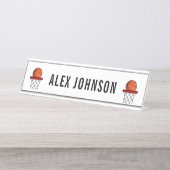 おもしろいボール&バスケットボールプレイヤーコーチカスタム デスクネームプレート (正面)