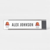 おもしろいボール&バスケットボールプレイヤーコーチカスタム デスクネームプレート (正面)