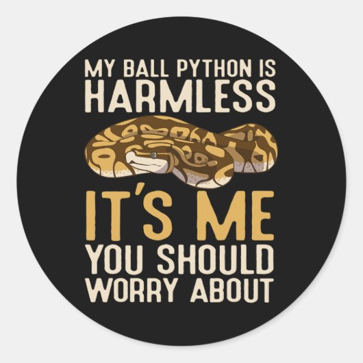 おもしろいボールPythonは害のない私はあなたが働くべきである ラウンドシール (正面)