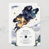 おもしろいボー宇宙誕生日 招待状 (正面/裏面)