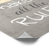 おもしろいポスターキッチン引用文ユーモア灰色とタン ポスター (角)