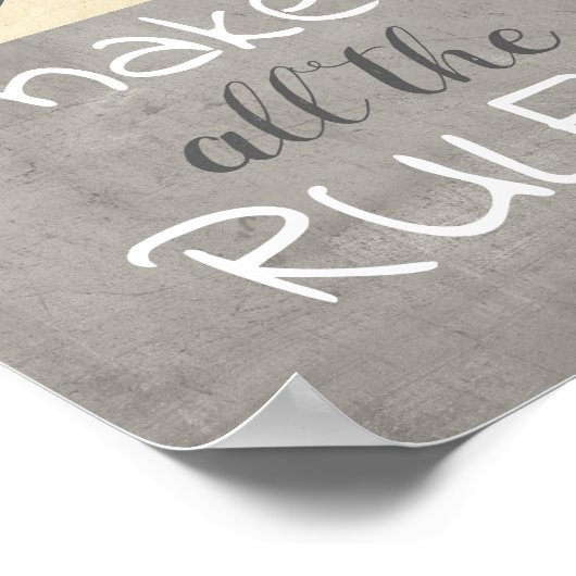 おもしろいポスターキッチン引用文ユーモア灰色とタン ポスター (角)