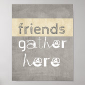 おもしろいポスター引用文の友達がここに集まる ポスター (正面)