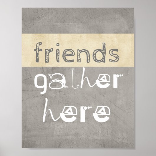 おもしろいポスター引用文の友達がここに集まる ポスター (正面)